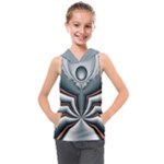 Fractal grau Kids  Sleeveless Hoodie