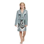 Fractal grau Kids  Long Sleeve Velvet Lounge Robe