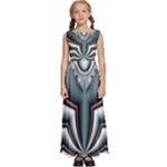 Fractal grau Kids  Satin Sleeveless Maxi Dress