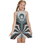 Fractal grau Kids  Halter Collar Waist Tie Chiffon Dress