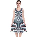 Altrosa fractal V-Neck Midi Sleeveless Dress 