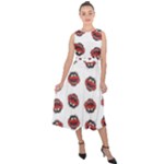 Muppets Animal pattern Midi Tie-Back Chiffon Dress