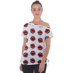 Muppets Animal pattern Off Shoulder Tie-Up T-Shirt