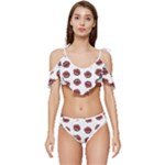 Muppets Animal pattern Ruffle Edge Tie Up Bikini Set	