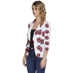 Women s One-Button 3/4 Sleeve Short Jacket 