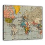 Vintage World Map Canvas 24  x 20  (Stretched)