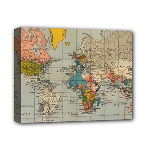 Vintage World Map Deluxe Canvas 14  x 11  (Stretched) from ArtsNow.com