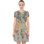 Vintage World Map Adorable in Chiffon Dress