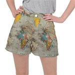 Vintage World Map Women s Ripstop Shorts