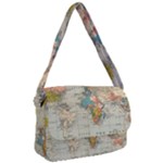 Vintage World Map Courier Bag