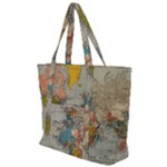 Vintage World Map Zip Up Canvas Bag