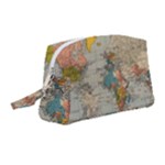 Vintage World Map Wristlet Pouch Bag (Medium)