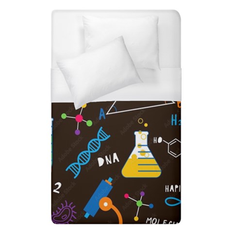 Science Lesson Flat Vector Seamless Pattern Duvet Cover (Single Size) from ArtsNow.com