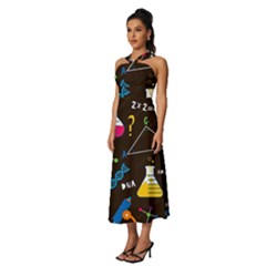 Sleeveless Cross Front Cocktail Midi Chiffon Dress 