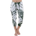 Abstract Art Tropical Leaves Capri Winter Leggings 