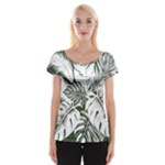 Abstract Art Tropical Leaves Cap Sleeve Top