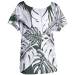 Abstract Art Tropical Leaves Women s Oversized T-Shirt