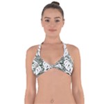 Abstract Art Tropical Leaves Halter Neck Bikini Top