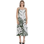 Abstract Art Tropical Leaves Casual Spaghetti Strap Midi Dress