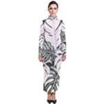 Abstract Art Tropical Leaves Turtleneck Maxi Dress