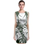 Abstract Art Tropical Leaves Classic Sleeveless Midi Dress