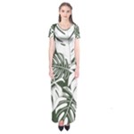 Abstract Art Tropical Leaves Short Sleeve Maxi Dress