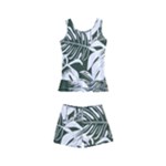 Abstract Art Tropical Leaves Kids  Boyleg Swimsuit