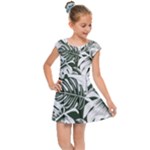 Abstract Art Tropical Leaves Kids  Cap Sleeve Dress