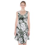 Abstract Art Tropical Leaves Racerback Midi Dress