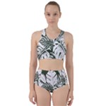 Abstract Art Tropical Leaves Racer Back Bikini Set