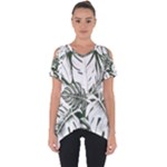 Abstract Art Tropical Leaves Cut Out Side Drop T-Shirt