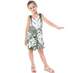 Abstract Art Tropical Leaves Kids  Sleeveless Dress