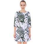 Abstract Art Tropical Leaves Smock Dress