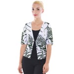 Abstract Art Tropical Leaves Cropped Button Cardigan