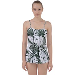 Abstract Art Tropical Leaves Babydoll Tankini Top from ArtsNow.com