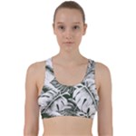 Abstract Art Tropical Leaves Back Weave Sports Bra