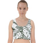 Abstract Art Tropical Leaves Velvet Racer Back Crop Top