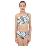 Abstract Art Tropical Leaves Spliced Up Two Piece Swimsuit