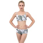 Abstract Art Tropical Leaves Layered Top Bikini Set