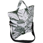 Abstract Art Tropical Leaves Fold Over Handle Tote Bag