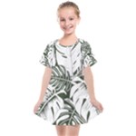 Abstract Art Tropical Leaves Kids  Smock Dress