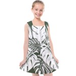 Abstract Art Tropical Leaves Kids  Cross Back Dress