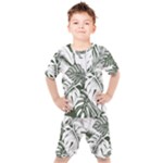 Abstract Art Tropical Leaves Kids  T-Shirt and Shorts Set