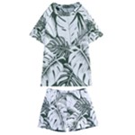 Abstract Art Tropical Leaves Kids  Swim T-Shirt and Shorts Set