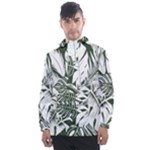 Abstract Art Tropical Leaves Men s Front Pocket Pullover Windbreaker