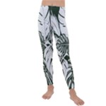 Abstract Art Tropical Leaves Kids  Lightweight Velour Leggings