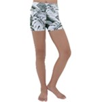 Abstract Art Tropical Leaves Kids  Lightweight Velour Yoga Shorts