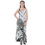 Abstract Art Tropical Leaves Sleeveless Velour Maxi Dress