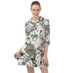 Abstract Art Tropical Leaves Mini Skater Shirt Dress