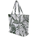 Abstract Art Tropical Leaves Zip Up Canvas Bag